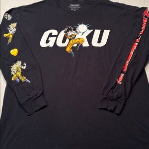 Goku DragonBall-Z  Black Long Sleeve Shirt w/great sleeve hits , XL , $18